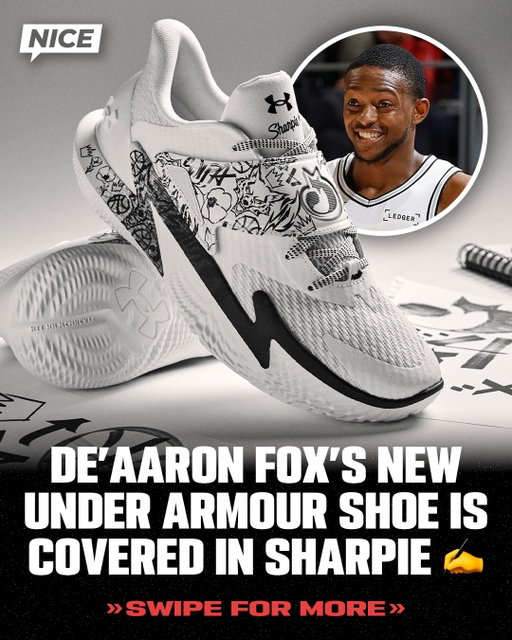 De’Aaron Fox and Under Armour are teaming up with Sharpie for a new Fox 2 colorway ✍️🔥 @nicekickshoops

The colorway features hand-drawn Sharpie sketches across the upper inspired from the people, moments, and memories that shaped his journey 📝

The Sharpie x Under Armour Fox 2 drops July 23 for $130 🗓️