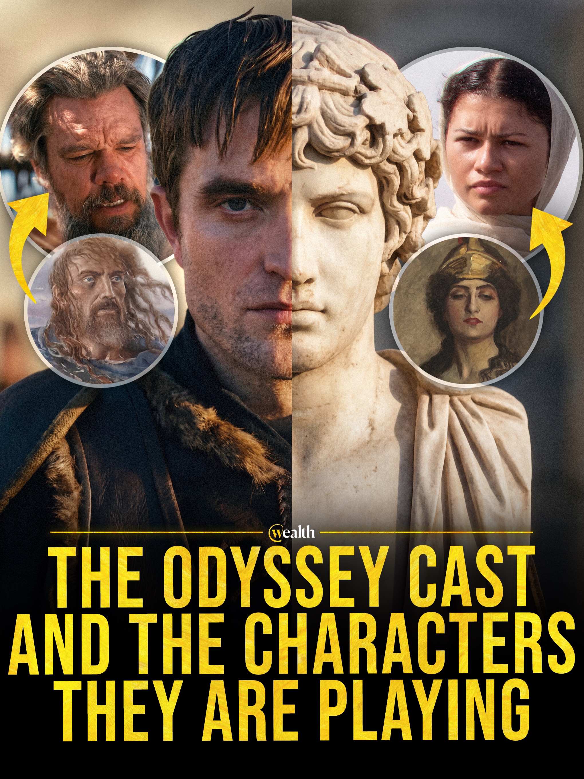 Nolan’s Odyssey assigns major stars to mythology’s best-known characters. 🏺🎬

Matt Damon plays Odysseus, alongside Tom Holland as Telemachus and Anne Hathaway as Penelope. Robert Pattinson plays Antinous, while Zendaya, Lupita Nyong’o and Charlize Theron portray Athena, Helen of Troy and Calypso.

The film retells Homer’s Greek epic about a warrior’s long journey home after the Trojan War. It opened in theaters on July 17, 2026.

#TheOdyssey #ChristopherNolan #MattDamon #GreekMythology #Cinema