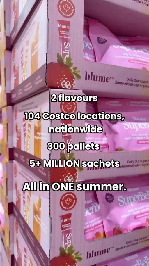 A year ago today, my parents saw Blume at Costco for the first time.

The SuperBelly Variety Pack is now in every Costco across Canada. Come say hi in the aisle! 🇨🇦

@costco_canada