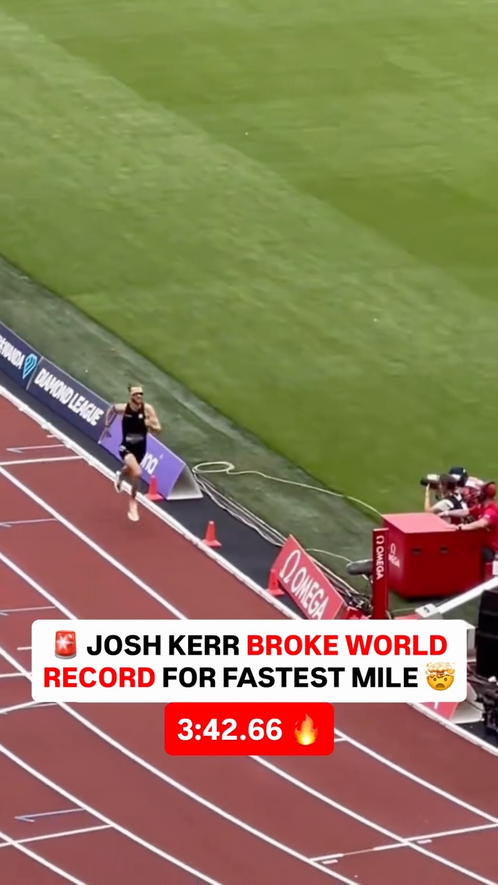 British runner Josh Kerr broke the mile world record, which has held since 1999, with a time of 3:42.66 😳

(via _OwenM_/X)

#trackandfield #sports #worldrecord #running #track