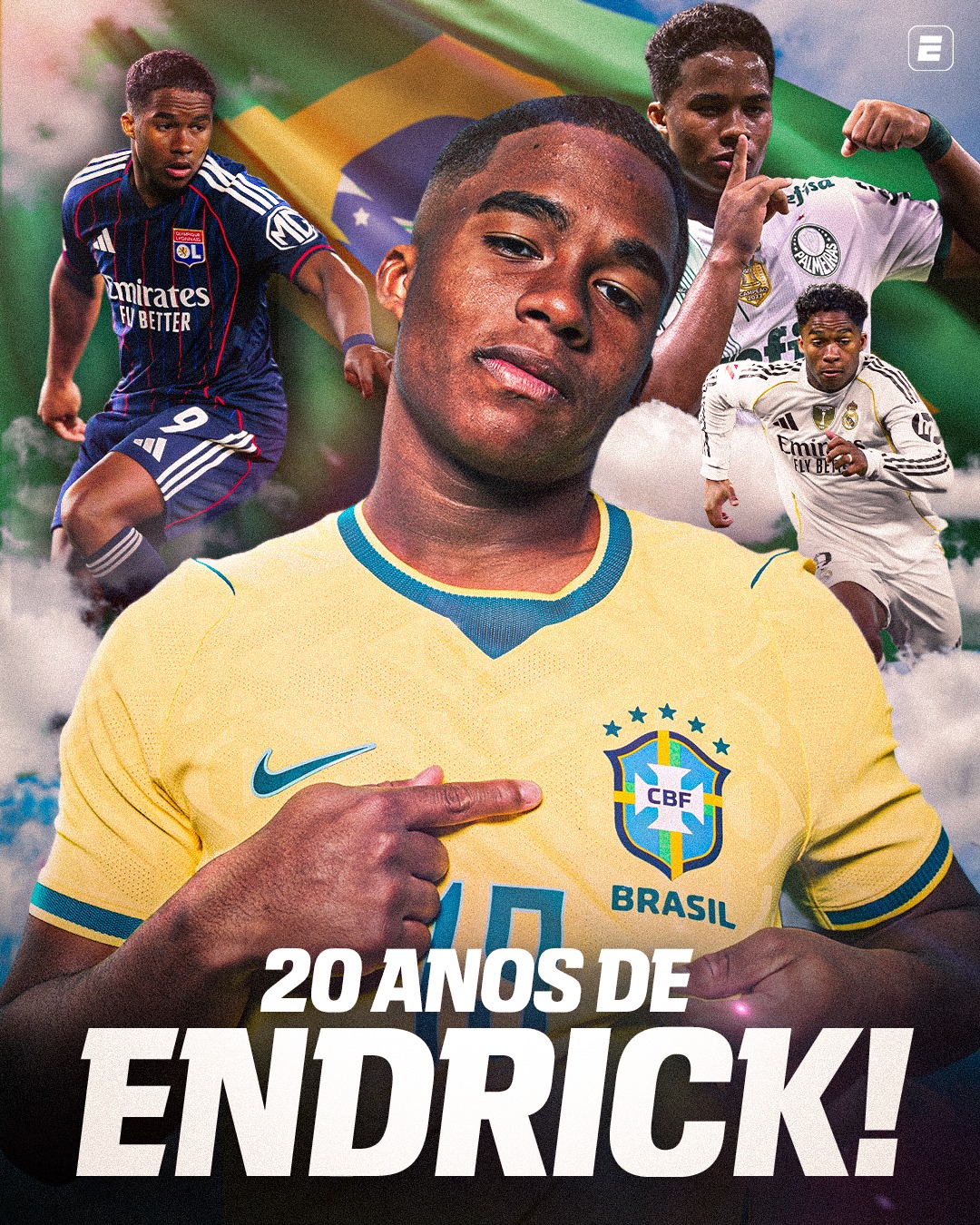 UM FELIZ ANIVERSÁRIO PARA ENDRICK! COMPLETANDO HOJE 20 ANOS DE IDADE! 🇧🇷🎉

De promessa do Palmeiras a atacante do Real Madrid e da Seleção Brasileira, Endrick completa 20 anos nesta terça-feira (21) já com uma trajetória que muitos jogadores levam uma carreira inteira para construir. Que venham muitos gols, títulos e capítulos memoráveis pela frente! 

Qual o gol mais marcante do atacante na sua opinião, fã de esporte?

#FutebolNaESPN #Endrick #Palmeiras #RealMadrid