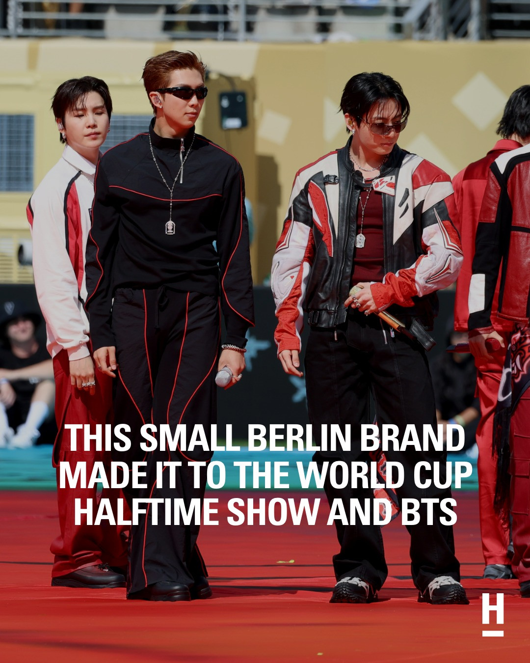 @rkive of @bts.bighitofficial wore a small independent label on one of the world’s biggest stages. His custom World Cup halftime look came from @marie.lueder , the German-founded, Berlin Fashion Week regular, and was adapted from its AW26 Ghosts of My Life collection.⁠
⁠
LUEDER is known for turning sportswear, tailoring, and medieval armor into what it calls “Mental Armour.” Going from an emerging European runway label to dressing BTS in front of the world is a pretty major leap.