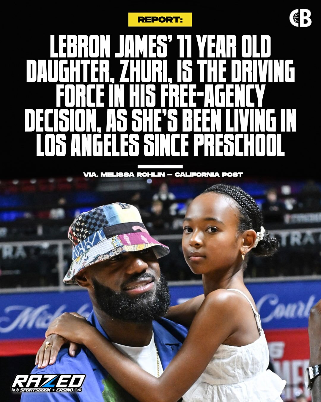 REPORT: LeBron James’ 11 year old daughter, Zhuri, is the driving force in his free agency decision, according to Melissa Rohlin of California Post. 

“Zhuri has lived in Los Angeles since she was a preschooler. It’s where her friends are. It’s where she’s becoming a volleyball star. Uprooting her would be extremely difficult. 
That’s why it’s hard to imagine James choosing anywhere besides Golden State to finish his career,” Rohlin reported. 

LeBron: “This is the fourth time I’ve been a free agent. When I went to Miami, I had my reasons. When I went back to Cleveland, I had my reasons. When I went to the Lakers, I had my reasons. But, now, my almost 12-year-old daughter is pulling a lot of weight. I pulled her aside and told her, ‘I won’t be playing for the Lakers next year. I’ll be playing somewhere else.’ I didn’t want her to hear it from anyone else. I told her, ‘You don’t have to answer right now. I just want to know how you’re feeling because you mean a lot to me.’ The family portion is a big thing. People keep saying, ‘Hurry up and make a decision.’ But it’s not just about the team. It’s about what’s best for me as a player, as a person, my happiness, and my family. The family portion is huge for me.”

Where will LeBron sign? 🤔

Via. @boardroom / @cnbcevents