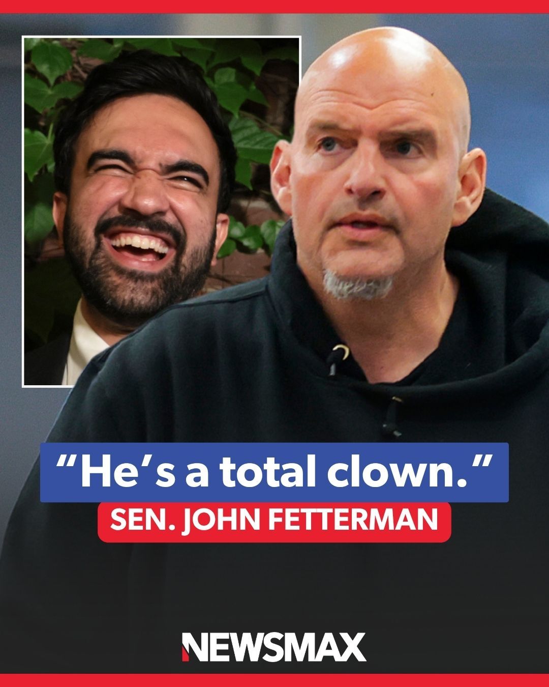 THREE-RING CIRCUS: Sen. John Fetterman called NYC Mayor Zohran Mamdani “a total clown,” dismissing the mayor's suggestion that Israeli PM Benjamin Netanyahu could be arrested during a visit to New York as political theater with no legal authority.⁣
⁣
Link in bio.
