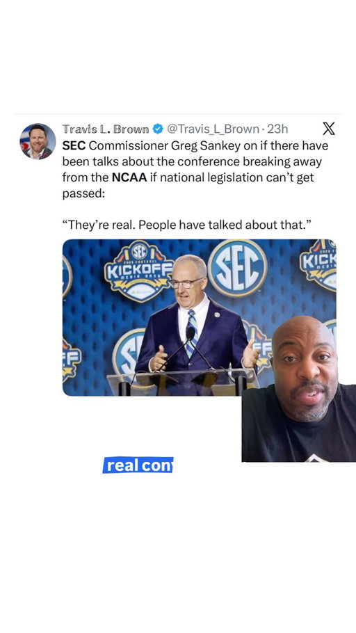 ***BREAKING*** The #SEC May Be About To Break Away From The #NCAA 😳 🏈 ⚾️ 🥎 🏀 🏌🏽‍♀️ 🤸🏽 . Do You Agree Or Disagree With This Potential Move? #Funnymaine #CollegeFootball #Influencer