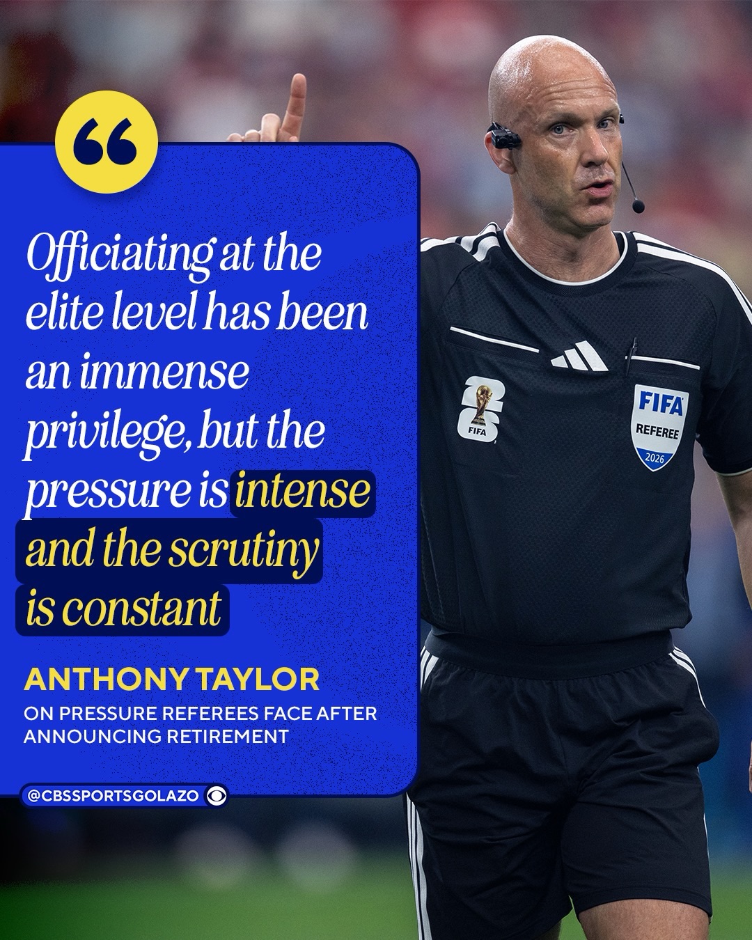 47-year-old referee Anthony Taylor announces his retirement after 831 professional matches, citing ‘intense pressure and scrutiny’ on referees in todays game 

Taylor reffed 432 Premier League matches, two World Cups, two EURO’s as well as the 2024 UCL Final