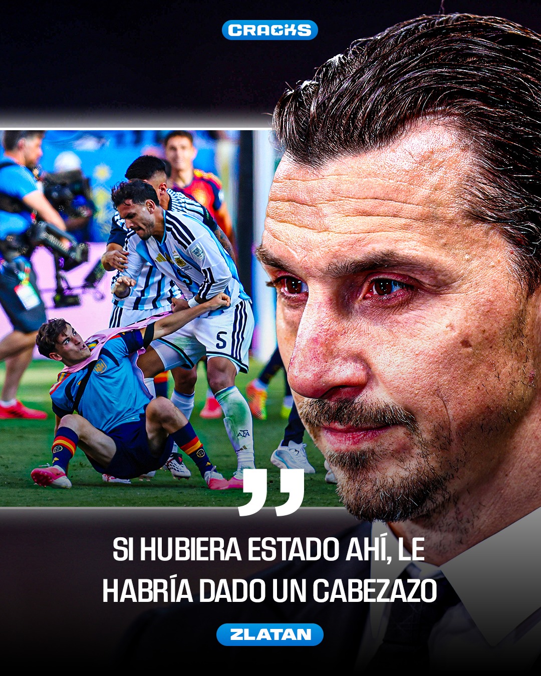 🚨 "LE HABRÍA DADO UN CABEZAZO" 😳🇸🇪

🎙️ Durante la transmisión de Fox Sports, Zlatan Ibrahimović criticó con dureza la actitud de Leandro Paredes tras la final del Mundial y también cuestionó la reacción de los jugadores españoles.

"No sé qué hacen los jugadores españoles. Se quedan ahí mirando cómo otro jugador golpea a un compañero de equipo. Paredes puede alegrarse de que no hubiera un jugador como yo en el campo. Eso no es profesional por su parte." 👀