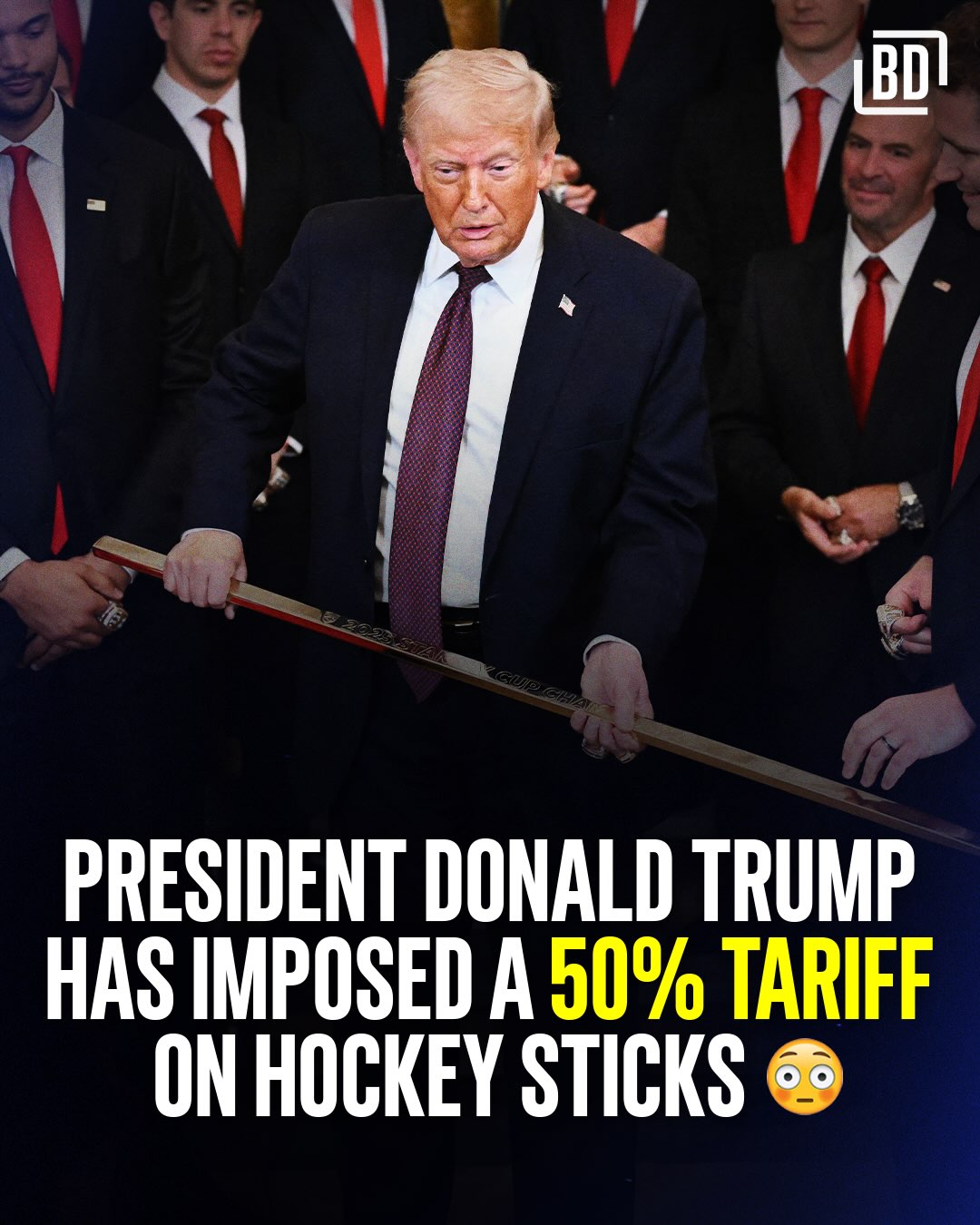 President Donald Trump has imposed a 50% tariff on… Hockey sticks 😳🏒🇺🇸🇨🇦
.
(H/T @ctv)