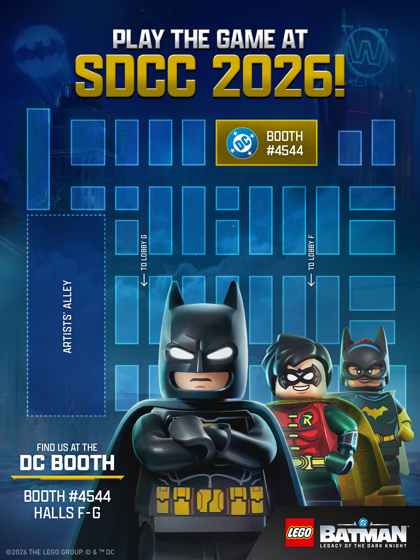 No riddles here—just a map and a booth. Find us at San Diego Comic-Con! #LEGOBatmanGame