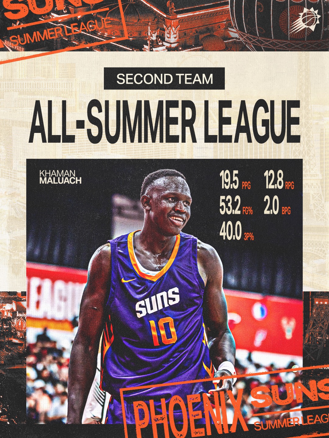 MAN MAN MAKING HIS PRESENCE KNOWN 💥

Second Team All-Summer League for Khaman Maluach ‼️