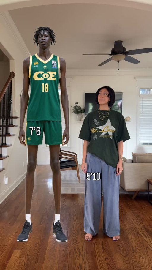Tallest basketball player in the world? Jongkuch JK Mach is only 18 years old. #tall #basketball