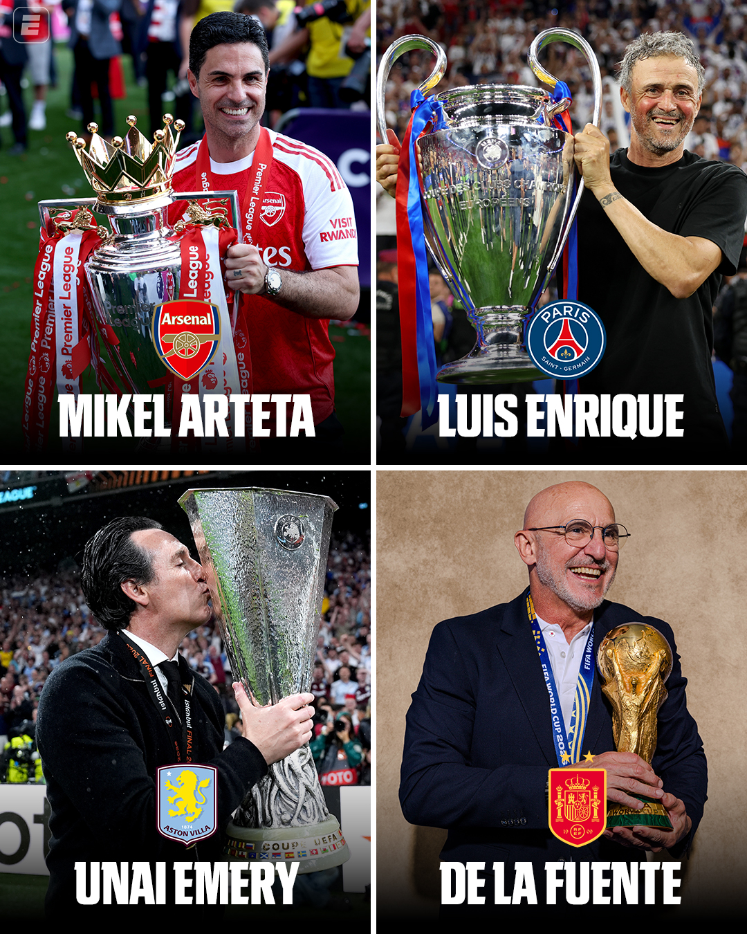 Premier League, Champions, Europa League e Copa do Mundo. Os técnicos espanhóis também dominam o futebol 🇪🇸💪

#ESPN2026 #FIFAWorldCup #espanha