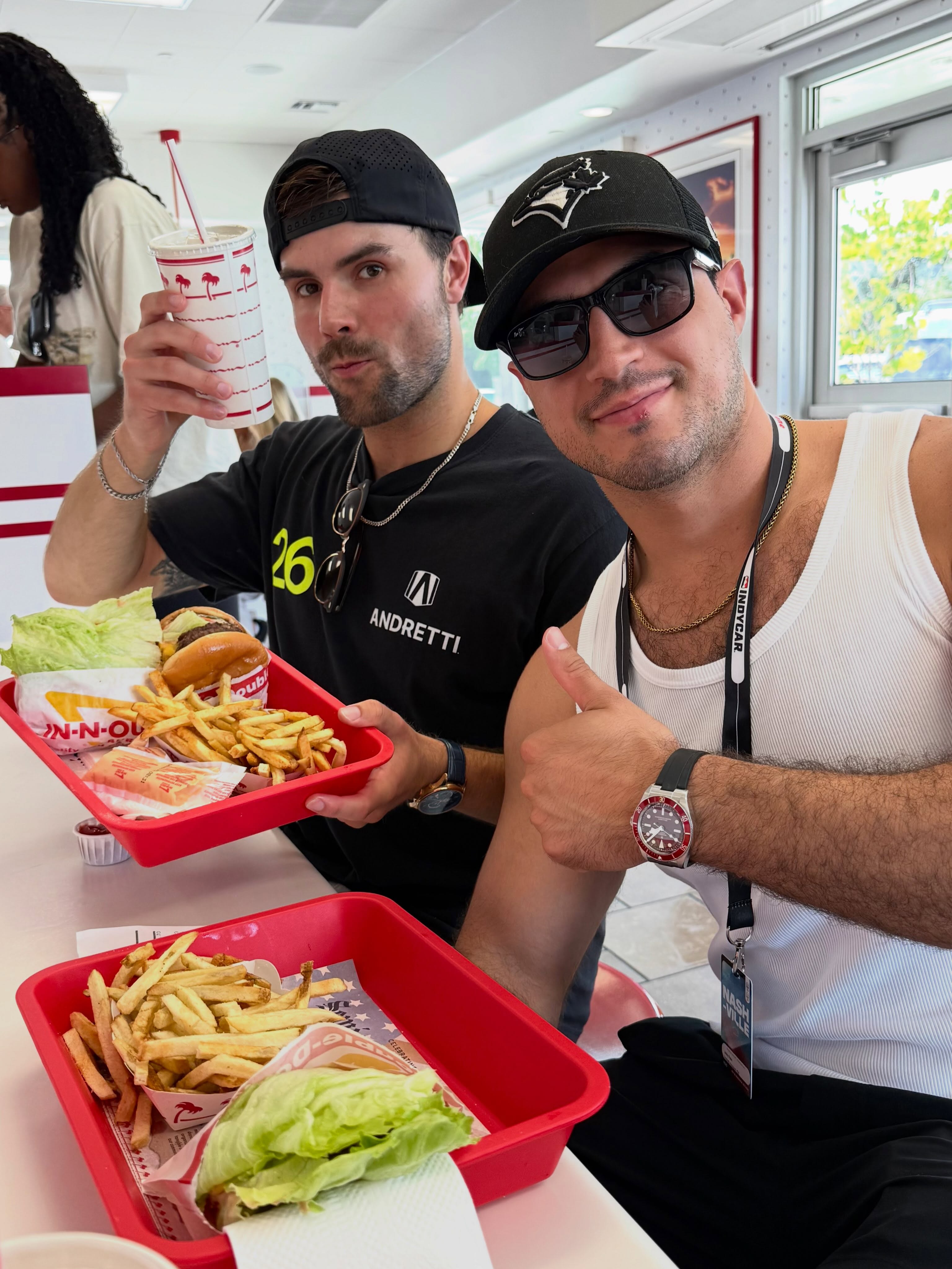 Even tho due to weather ⛈️ we didn’t get to catch a lap of the Music City Grand Prix. 
You can’t beat a weekend on Broadway, crushing InNout & being a part of an amazing racing experience with team @andrettiindy 🏎️🤠