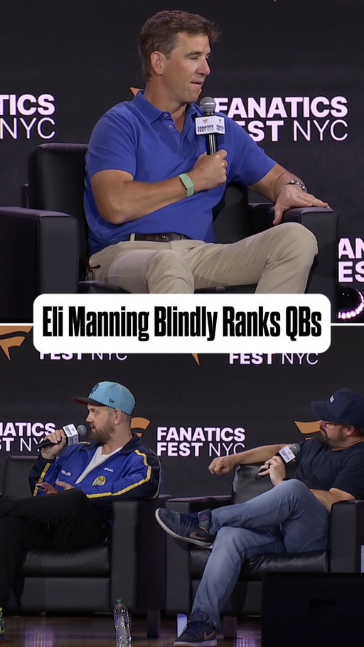 Eli Manning blindly ranks QBs with us at Fanatics Fest 👀