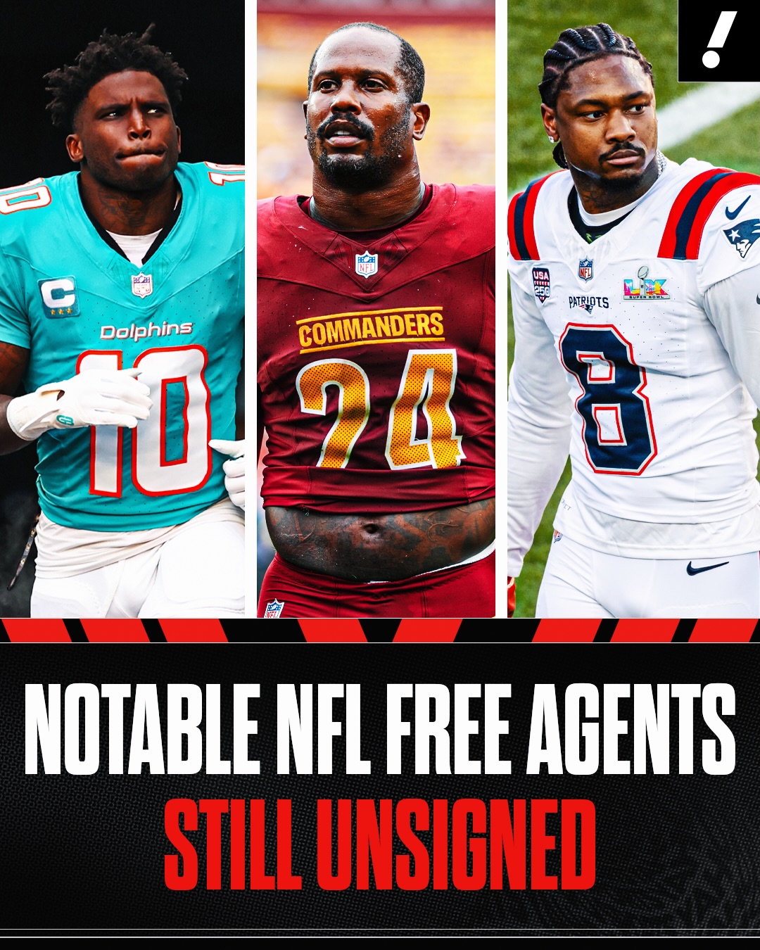 These NFL free agents are still available heading into training camp 😱

Which player should your team pick up? ⤵️