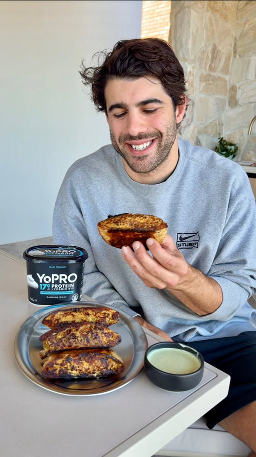 Tandoori Chicken Inspired Arayes with coriander yoghurt dipping sauce featuring @yoproau plain yoghurt 🥙
Packed with 17g protein per serve + vitamin B12, YoPRO supports muscles and helps to reduce fatigue*
Ingredients (Serves 3–4)
For the tandoori chicken filling
500g chicken mince
80g YoPRO plain yoghurt
3 cloves garlic, grated
2 tsp fresh ginger, finely grated
½ small red onion, finely diced
1 long green chilli, finely diced (seeds removed for less heat)
2 tbsp fresh coriander, finely chopped
Zest of ½ lemon
2 tsp sweet paprika
½ tsp cayenne pepper
2 tsp garam masala
1½ tsp ground coriander
1 tsp ground cumin
½ tsp ground cardamom
½ tsp ground turmeric
1¼ tsp salt
For the coriander yoghurt sauce
1 large bunch fresh coriander (leaves and tender stems)
100g YoPRO plain yoghurt
40g whole-egg mayonnaise
1 long green chilli, roughly chopped
1 small clove garlic
Juice of ½ lime
¼ teaspoon salt, plus more to taste
2–3 tablespoons cold water, to loosen
For the arayes
3 large pita breads
Neutral oil, for cooking
Method:
1. Mix chicken mince with yoghurt, garlic, ginger, red onion, green chilli, fresh coriander, lemon zest and all the spices. Mix for 2–3 minutes until sticky.
2. Halve the pitas along the seam and open into pockets. Stuff evenly with the filling, pressing flat to the edges. Pan-fry in a little oil over medium-low heat — 3–4 minutes each flat side, then 1–2 minutes on each edge, pressing as you go, until golden and cooked through.
3. Blend fresh coriander, yoghurt, mayo, green chilli, garlic, lime juice, salt and a splash of water until smooth.
4. Serve hot with the coriander yoghurt.
*Disclaimers: Protein is necessary for tissue building and repair. Vitamin B12 contributes to the reduction of tiredness and fatigue. When consumed as part of a healthy varied diet
#AD #TandooriChicken #YoPRO #ProteinMealPrep