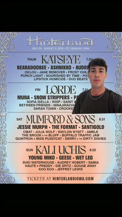 absolutely stacked lineup this year @hinterlandiowa don’t miss out! #musicfestival #worldcup #hinterland #iowa #viral