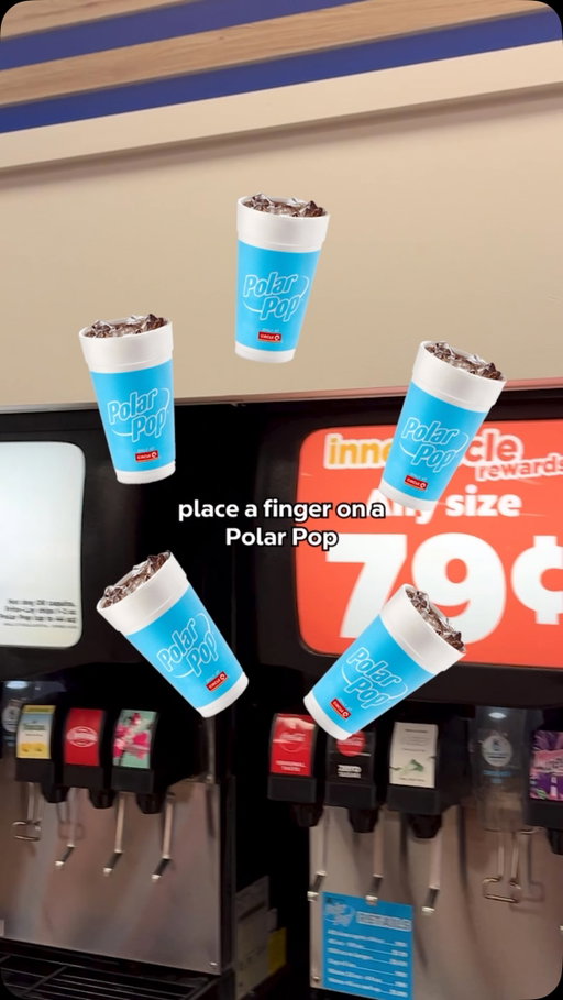Place a finger on a Polar Pop then look at the caption below to find your secret message!

1. You will receive an unexpected invitation to go out (for Polar Pops)

2. A charming stranger will compliment your outfit at the Froster station

3. You will get a sudden craving for a hot dog

4. You will stub your toe

5. You will find $20 on the ground. Circle K run?