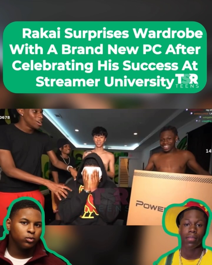 Aww! #Rakai came through and surprised #Wardrobe with a brand-new PC to support his streaming journey after Streamer University.
_____________________________________
Following Streamer University, Wardrobe also gave Rakai, Tylil, and the rest of the Clover Boys their flowers for encouraging him to start streaming. ❤️👏🏾 (✍🏾: #TSRStaffTC)