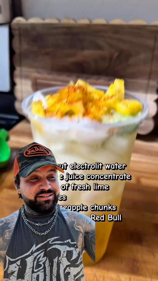 I saw bloomingwithsabrina make this drink for the Texas heat with @electrolit , @redbull @tajinusa so I had to try it