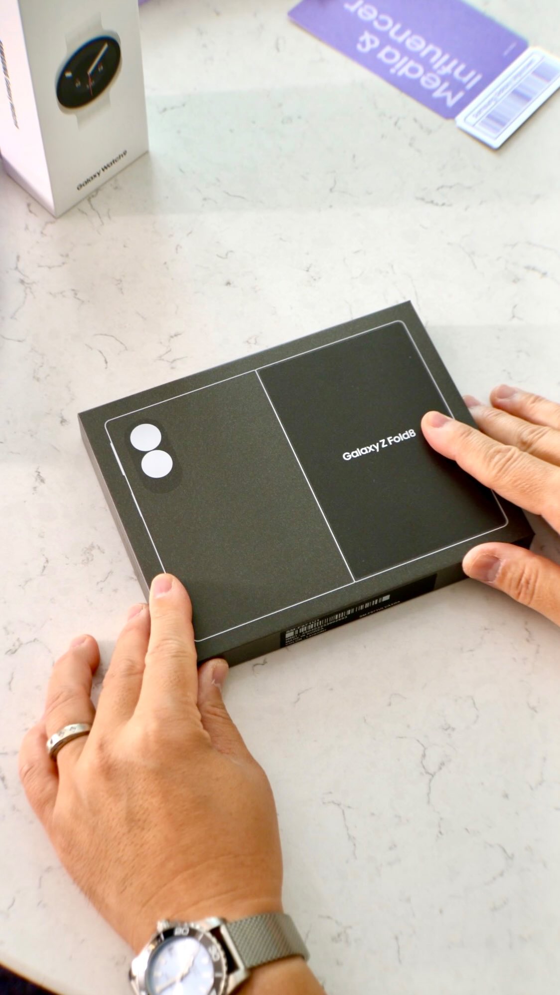 Samsung Galaxy Z Fold 8 Unboxing in Lavender! Is this the best foldable smartphone out there with its neat aspect ratio? Feels like a passport in your pocket! Who wants one? #tech #samsung #galaxyzfold8 #unboxing #reels