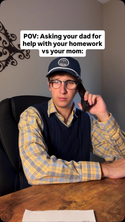 Asking your dad for help with your homework vs your mom😂 #reels #relatable #homework