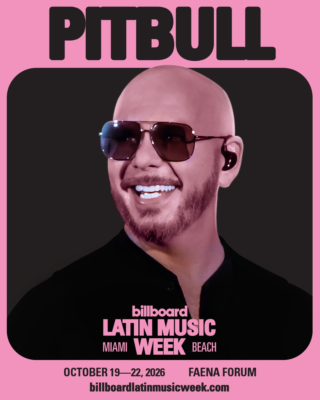 Mr. Worldwide takes center stage! Fresh off a historic Guinness World Record, @pitbull is set to headline an exclusive superstar Q&A at Billboard Latin Music Week. 🌴 😎 🌎

Don’t miss your chance to hear a powerful conversation, untold stories, and influential insights straight from the icon himself as he returns to #BillboardLatinWeek. Get your tickets TODAY at BillboardLatinMusicWeek.com or the link in bio.