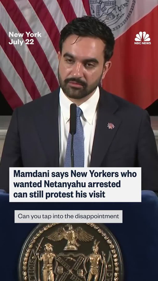 Mayor Zohran Mamdani says that while Israeli Prime Minister Benjamin Netanyahu will not be arrested when he comes to New York City, those who are disappointed still have the right to make their frustrations heard through protest.