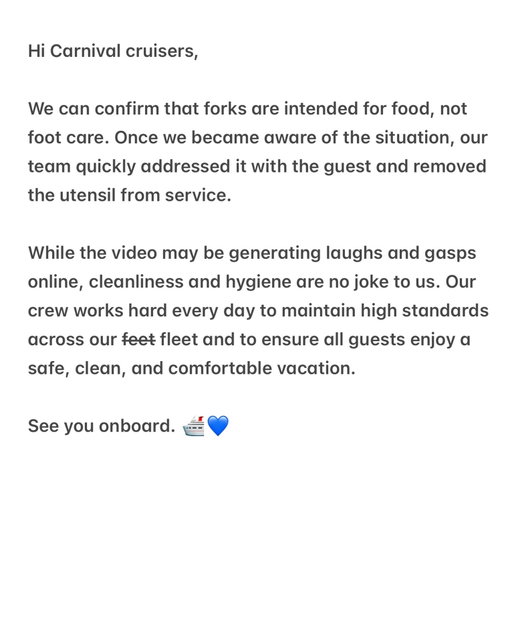 A message from us