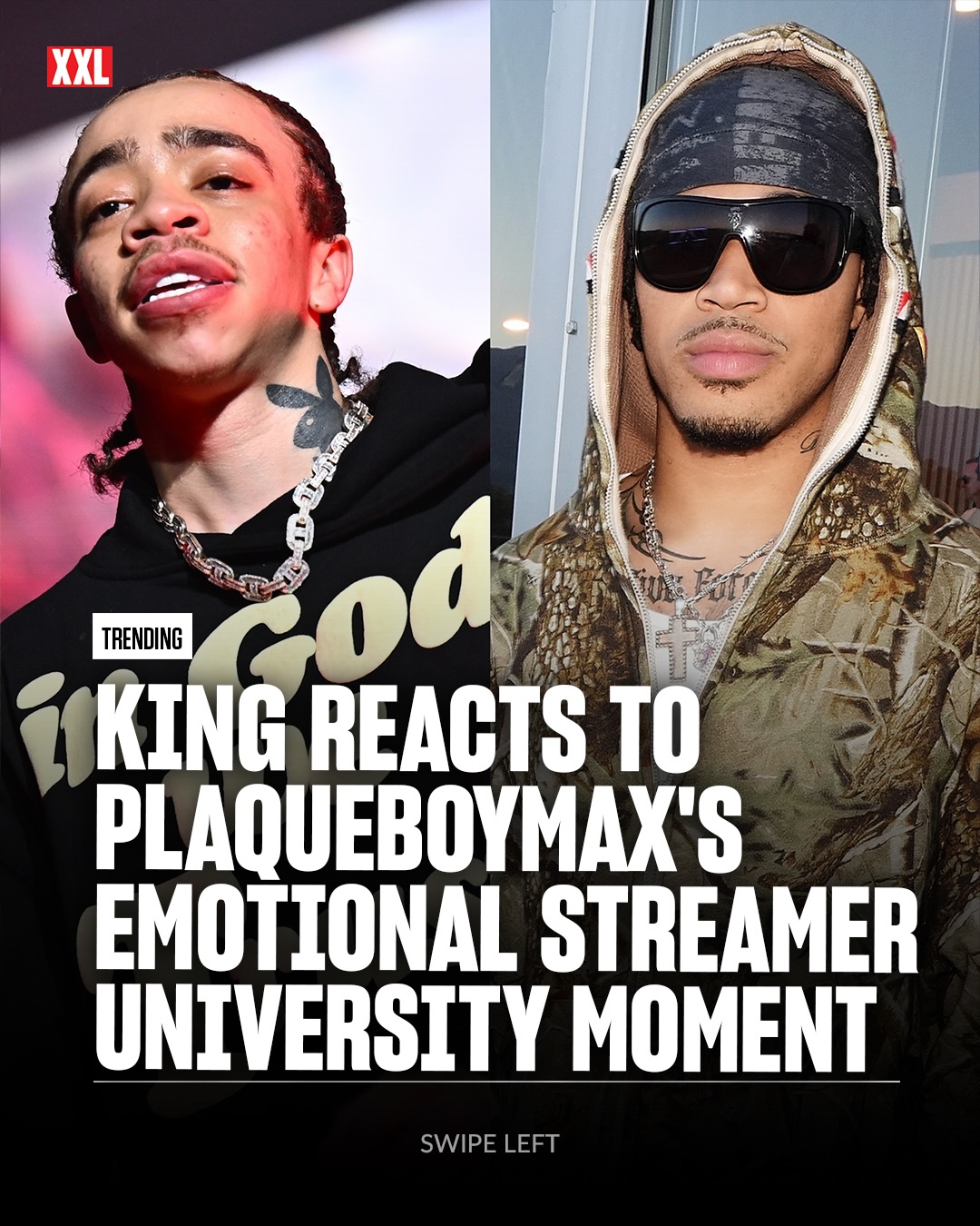 King reacts to PlaqueBoyMax’s emotional moment at Streamer University, where OjaySuave pressed him over his “Diva” tattoo and wig-wearing.

🎥: @livebitez