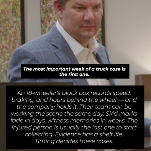 In a commercial trucking case, time matters.

Trucking companies often begin documenting the incident immediately. Meanwhile, physical evidence fades and memories become less reliable with every passing day.

Early action can make a significant difference in how a case is built.

#TruckingAccident #TruckCrash #WestTexasLaw #PersonalInjury #TexasAttorney #KeithAndLorfing #Evidence #LegalTips #InjuryClaim #18Wheeler
