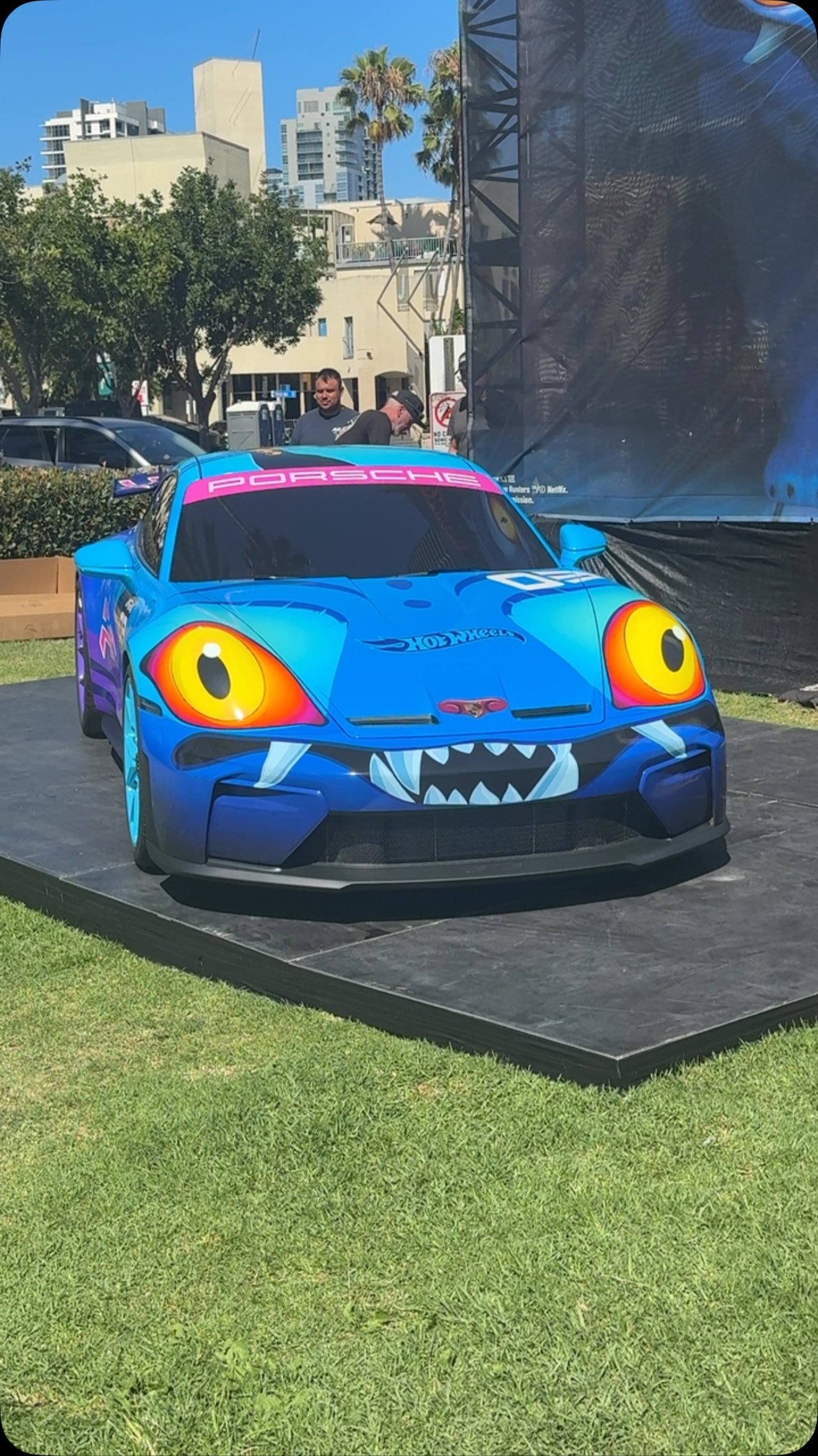 🔥 One of the coolest photo ops at San Diego Comic-Con 2026 has arrived!

Mattel has brought the life-size Hot Wheels Porsche 911 GT3 R from Netflix’s KPop Demon Hunters to the Gaslamp for an incredible SDCC experience. Complete with HUNTR/X graphics and glowing demon eyes, it’s a must-stop for fans of the hit film and Hot Wheels collectors alike.

Will this be one of your first SDCC photo stops?

#SDCC #SDCC2026 #ComicCon #KPopDemonHunters #HotWheels