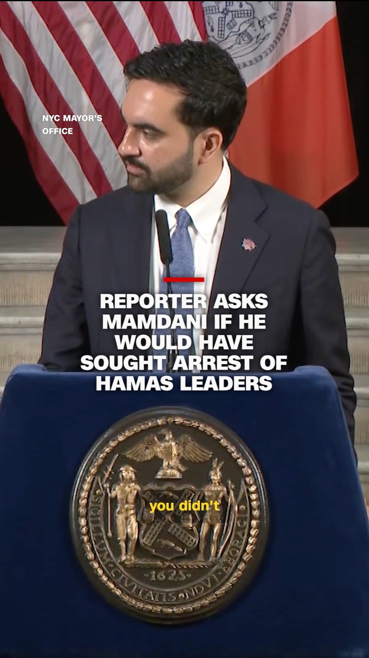 New York City Mayor Zohran Mamdani was asked by a reporter whether he would have called for the arrest of Hamas leaders responsible for the October 7, 2023, attacks in Israel. The question comes as Mamdani has faced scrutiny over his campaign trail vow to execute the International Criminal Court’s arrest warrant for Israeli Prime Minister Benjamin Netanyahu if he were to come to New York City. However, the mayor acknowledged this week that he does not have the legal authority to do so.

Head to the link in bio for more.