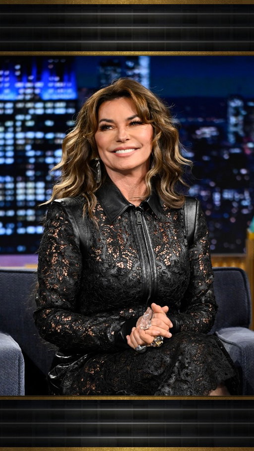 @shaniatwain couldn’t make it to @taylorswift & @killatrav’s wedding because she was performing at @harrystyles’ residency at Wembley Stadium 🥹 #FallonTonight
