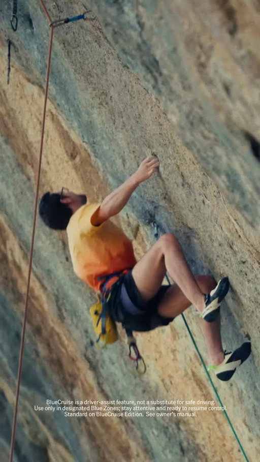 Three Degrees of Separation demands complete concentration.

In Céüse, @will_bosi faces one of climbing’s toughest challenges. Far from his comfort zone, he takes on committing dynos that demand power, precision and perfect timing. No room for hesitation.

With Ford BlueCruise hands-free, eyes-on driving, he arrives relaxed and ready to take it on.

#ArriveReady #BlueCruise #ReadySetFord