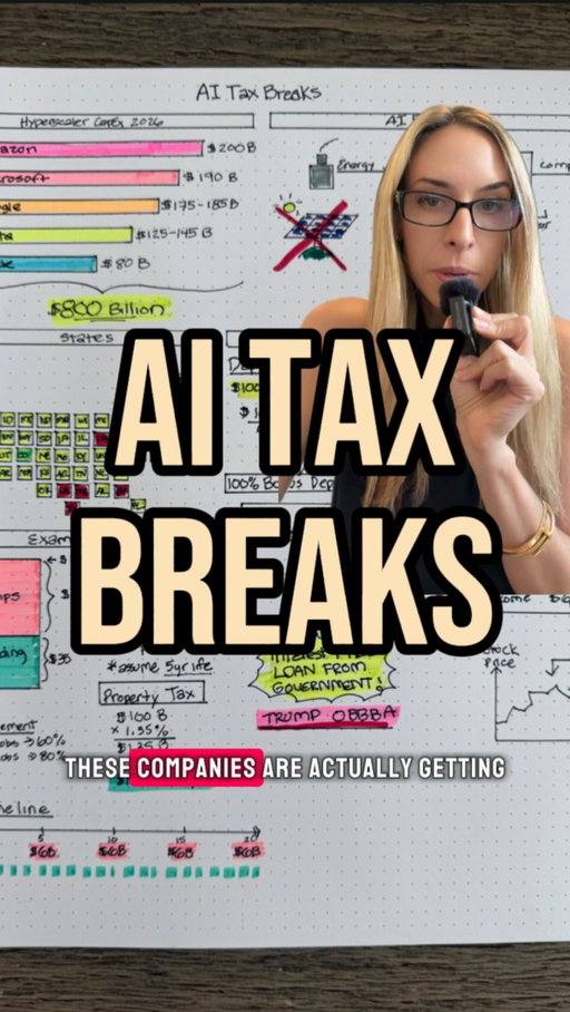 The Finance of AI 👀

Mark Andreesen (Venture Capitalist, co-founder of a16z) was on Rogan and they played this clip; Andreesen’s response was he agreed with both sides on the tax point. 

I therefore went down a rabbit hole to try and understand what exactly are these companies saving as they race to build out AI. To be technically accurate, Meta’s Louisiana project is estimated to cost closer to $50 billion (grossed up to $100 billion to get an idea of the tax savings for the whole company this year as 2026 estimated CapEx is $125 -$145 billion; obviously not all their projects are in LA.) 

And they still are paying SOME taxes, enough so the local community got a tax windfall during the construction phase allowing teachers to get a $50k year end bonus. 

However, there is still no denying that tax payers are subsidizing a LOT right now, both at the federal and local level. 

For deep dives like these in written form too, drop the word SUBSTACK below ⬇️
