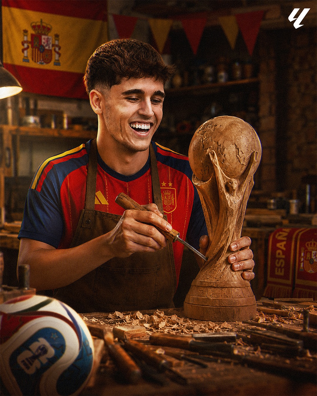 Pau Cubarsí, the carpenter. ⛏️🇪🇸

#LALIGAEsMundial