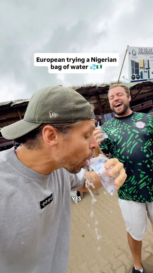 A bag of water? 🤷🏽‍♂️ I had NO IDEA this existed… 🇳🇬💧

In Nigeria, you don’t always buy a bottle of water… you buy a bag of water.

For just ₦50 (less than 5¢) you can buy a so-called Pure Water. It is around 4x cheaper than bottled water, and there’s even a technique to drinking it.

Let’s just say… I needed a little coaching from my friend @authentic_traveling 😂

It’s one of those small everyday things that makes traveling so much fun. You think you’ve seen it all, and then a simple bag of water teaches you something new.

Traveling Nigeria is one big adventure! 🫶🏼

❤️🇳🇬 #nigeria