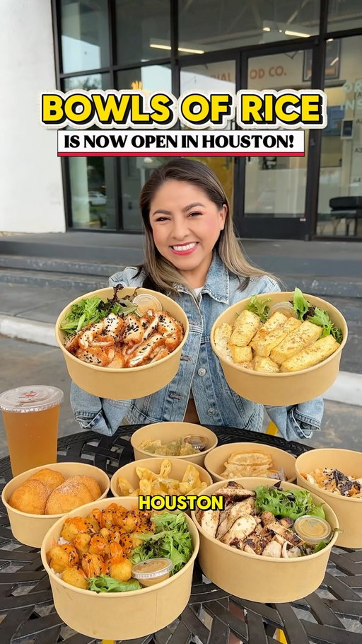 🍚 Bowls of Rice is now open in Houston!

Looking for a quick, flavorful meal? 🍱 Bowls of Rice is Houston’s newest Asian fusion ghost kitchen! Order online or at the touchscreen kiosk, get a text when your food is ready, unlock your locker, and enjoy. It’s that easy!

🍽️ Here’s everything we ordered:
• Crispy Orange Chicken Rice Bowl
• Grilled Chicken Bulgogi Rice Bowl
• Sweet Shoyu Tofu Rice Bowl
• Chipotle Aioli Cauliflower Nugget Rice Bowl
• Crab Rangoon
• Garlic Aioli Waffle Fries
• Crispy Chicken Dumplings
• Crispy Vegetable Dumplings
• Cinnamon Sugar Bao-Nut
• Peach Tea

📍 Wilcrest: 2022 Wilcrest Dr, Houston, TX 77042
📍 Midtown: 2616 Blodgett St, Houston, TX 77004

If you’re looking for a meal that’s fast, flavorful, and seriously delicious, make sure to try Bowls of Rice! 🍚🥢

#BowlsOfRicehtx #houstonfood #ricebowls #stufftodoinhouston #ricebowls