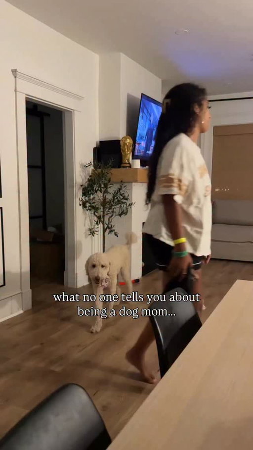 I don’t know if every dog is like this… 
or if it’s just golden doodles… 
or if it’s because I’m the only girl in a house of 6 boys..

or because he’s watched me birth 3 babies at home and feels like he has to protect me and watch my every move to make sure I don’t pop another one out 🤣

but the soundtrack to my life is the sound of his nails clicking on my floors. ALL. DAY. LONG😂

if I leave the house for the day, he will wait at the door for me the ENTIRE TIME and won’t eat his food or drink his water until I get home.

But doesn’t act that way with anyone else so I think it must be because I’m the only woman in his life lol.

any advice to help with the anxiety of being away from me?!🫶🏽