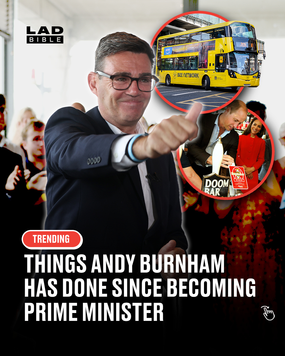 Andy Burnham has wasted no time in his first week as Prime Minister 👏⁠
⁠
He has announced a 20% cut to business rates for pubs, clubs and live music venues across England from April 2027. Nearly 32,000 venues are expected to benefit, with a typical pub estimated to save around £1,100 next year.⁠
⁠
VAT on household electricity will also be cut from five per cent to zero from October, while single bus fares across England outside London will be capped at £2 throughout 2027. Scotland, Wales and Northern Ireland will receive additional funding to introduce their own support.⁠
⁠
Three major cost-of-living announcements in his first few days in Number 10 🇬🇧⁠
⁠
#England #