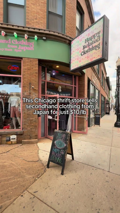 Super cool thrift store in Chicago

Come visit @happy_belated_clothing for secondhand clothing from Japan for $10 per pound!!

You’ll find authentic Japanese streetware, casual fashion, hard to find items, and more 🛍️

It’s a fun place to check out for your Lollapalooza outfits⚡️

📍2025 W North Ave

#chicago #thingstodoinchicago #thrift