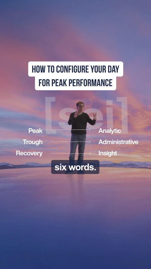 Your calendar is probably fighting your brain. Daniel Pink on peak, trough, and recovery, and which work belongs in each. @danielpink