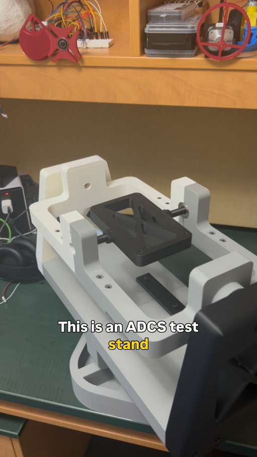 This is an ACDS Test stand that is used to help test orientation mechanisms for satellites. It’s able to mimic space by allowing rotation in all 3 axes with minimal friction!

#3dprinting #mechanisms #building #engineering #satellite