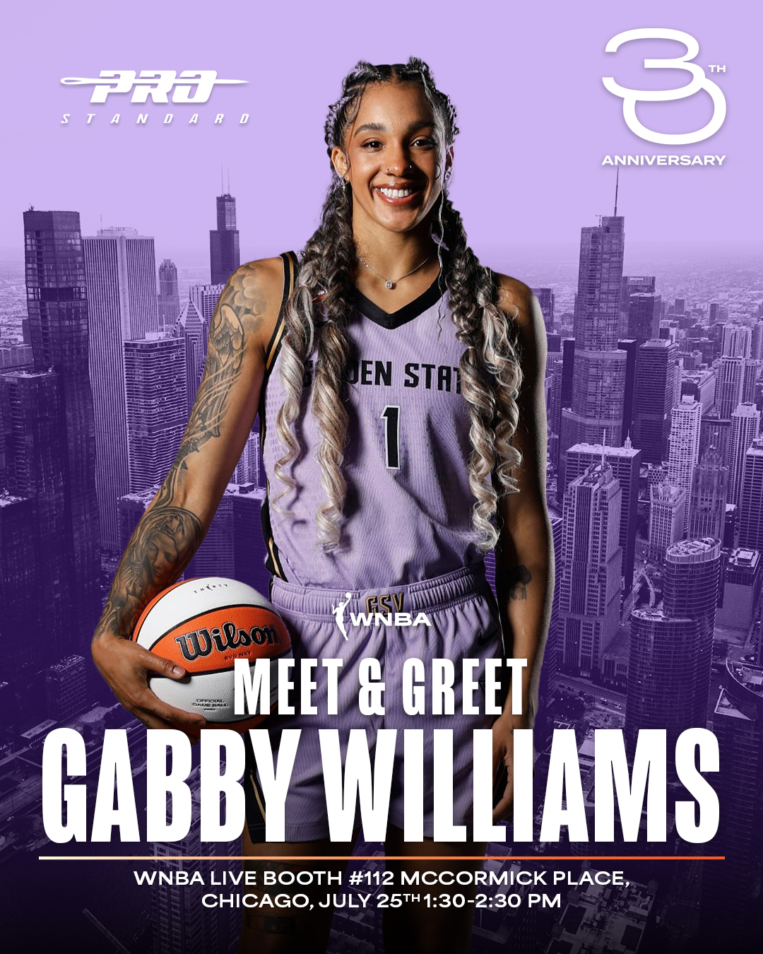 Chi-town, this one's for you.

Pro Standard is celebrating WNBA All-Star with a Meet & Greet featuring @gabbywilliams, of the Golden State @Valkyries, at our booth at WNBA Live, Booth #112, McCormick Place on Saturday, July 25th from 1:30-2:30 PM CST.

Join us to meet Gabby face to face and shop Pro Standard pieces from the Valkyries and all of your favorite WNBA teams. Celebrate 30 years of the W and commemorate the moment with custom chain stitching on your new Pro gear!
 
#WNBAAllStar #WNBA #GabbyWilliams #Valkyries