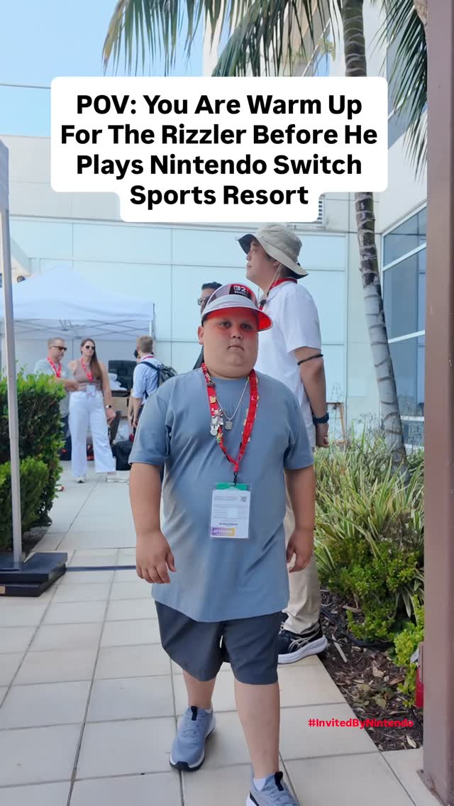 POV: You are the @itztherealrizzler Warm Up in thumb wrestling before he plays Nintendo Switch Sports on Nintendo Switch 2! Huge thanks to @nintendoamerica for inviting me to San Diego to be apart of this! #InvitedByNintendo
