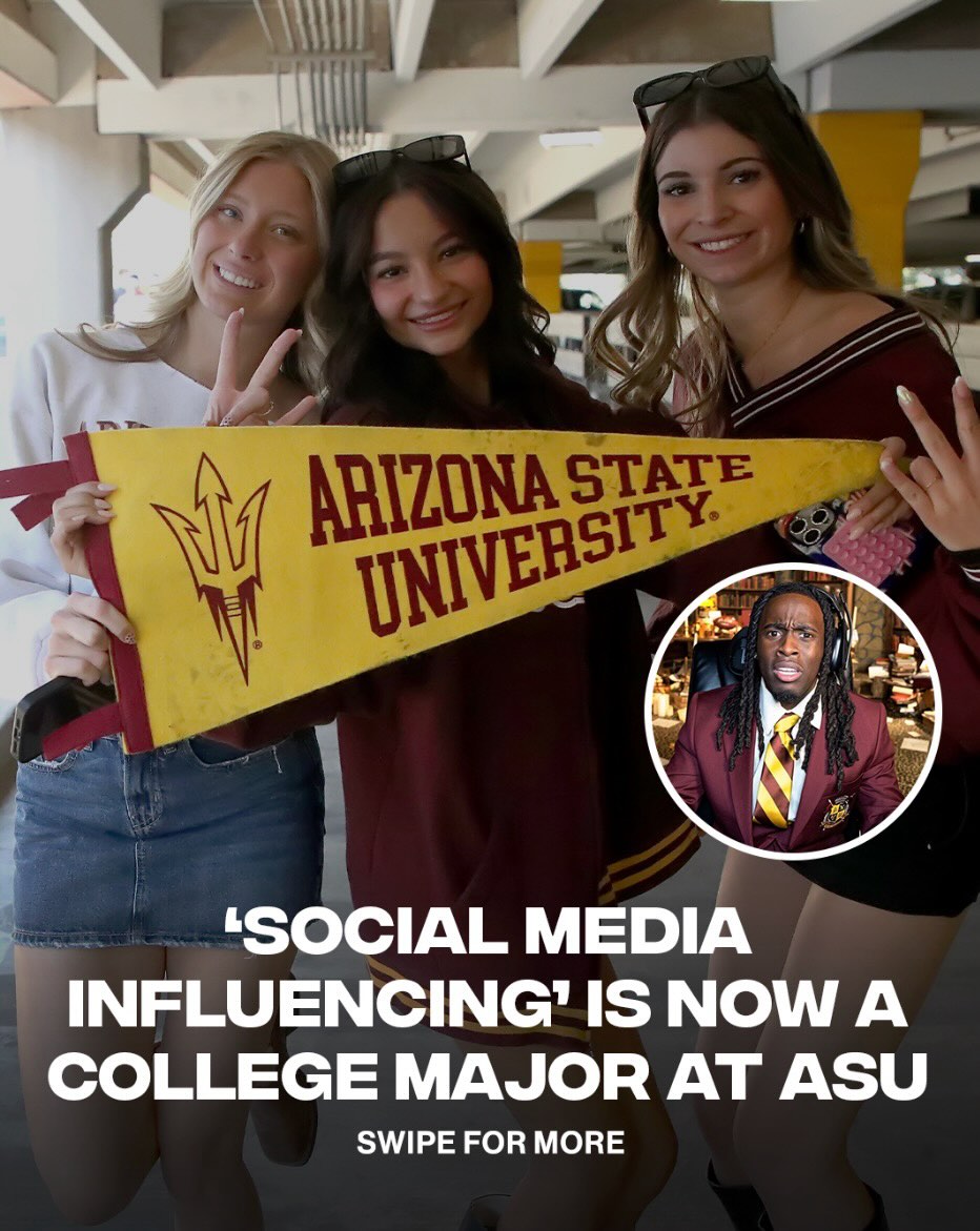 Can’t believe we really got an IRL Streamer University before GTA VI 🎓

ASU is turning the creator economy into a degree path, teaching students how to build audiences, grow brands, analyze performance, and turn social media skills into careers through real world content strategies.

[📸: via/ GettyImages]