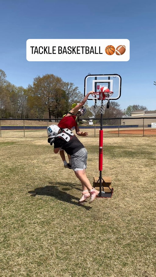 First Tackle Basketball Game🏈🏀 #sports #funny #football #basketball #game