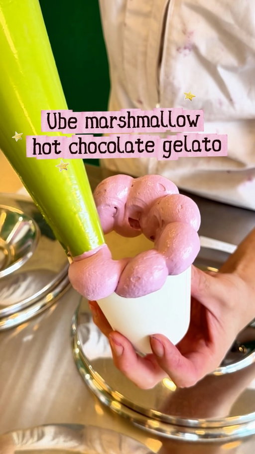 Trying the viral Ube Marshmallow Hot Chocolate Gelato in Melbourne! 🌸
Toasted ube marshmallow flower, rich hot chocolate, and your choice of gelato 🍫🍨

I went with the Sour Cherry Stracciatella, and the gelato was silky smooth, folded with crunchy dark chocolate shards and bursts of tangy Amarena sour cherries. 🍒

The marshmallow was really sweet, but the rich, slightly bitter hot chocolate balanced it out. I personally think it was worth the hype! 😚

📍 L’Arte Della Gelato, 191 Brunswick St, Fitzroy VIC 3065

(Self-funded)

#melbournefood #melbournefoodie #melbourneeats #melbournedesserts #melbfoodie