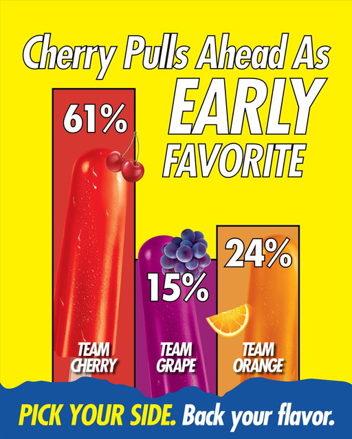 #TeamCherryPopsicle came to WIN! #TeamGrapePopsicle and #TeamOrangePopsicle: this is your official wake up call. 

Tag your team and show your support, only the most popular flavor will get a chance at a long-term solo career!